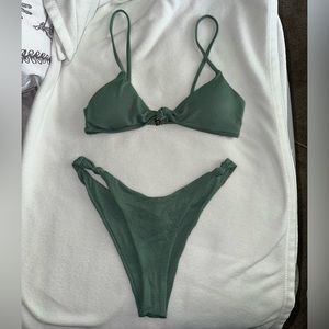 ZAFUL textured knotted cheeky bikini Size Small
